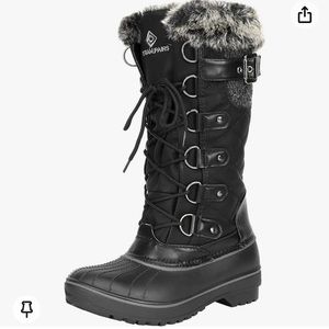 Women’s Dream Pairs 15in calf black boots. NWT